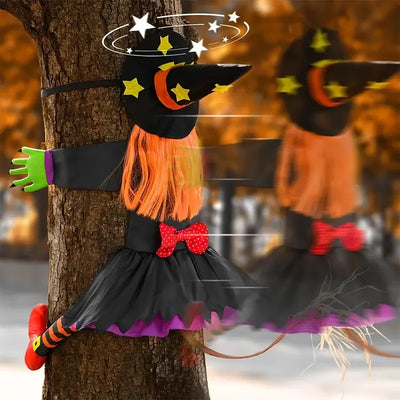 Hanging Witch Decoration Climbing Pose Lightweight Indoor & Outdoor