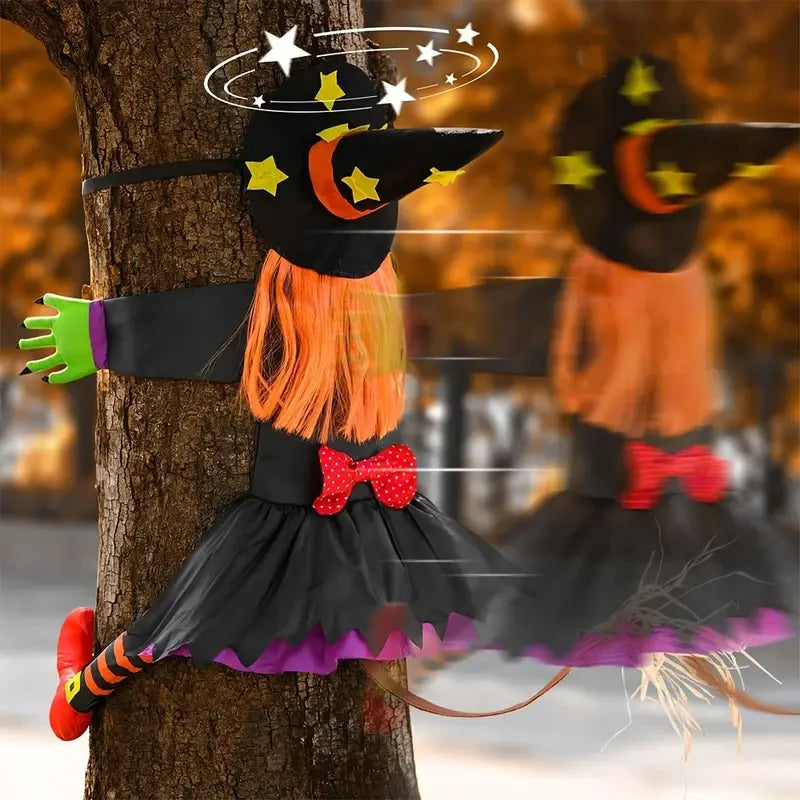 Hanging Witch Decoration Climbing Pose Lightweight Indoor & Outdoor