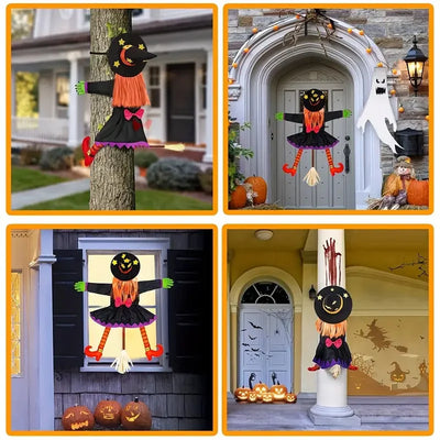 Hanging Witch Decoration Climbing Pose Lightweight Indoor & Outdoor