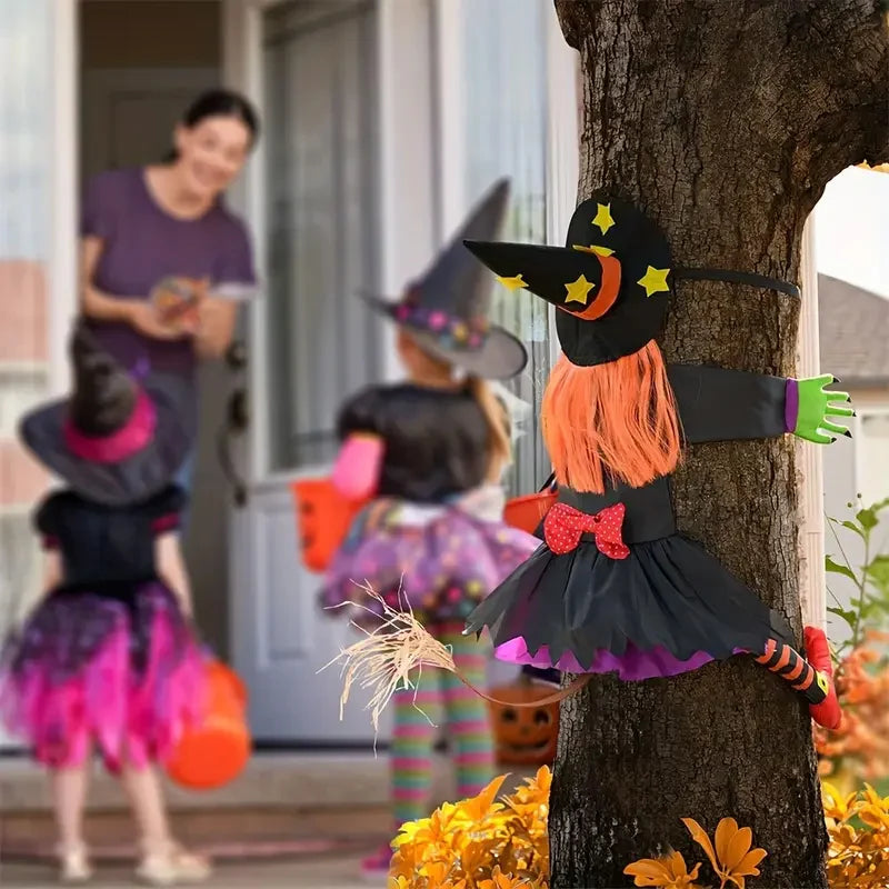 Hanging Witch Decoration Climbing Pose Lightweight Indoor & Outdoor