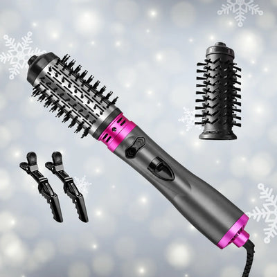 Hot Air Brush 360° Auto-Rotate Ionic Interchangeable Heads
