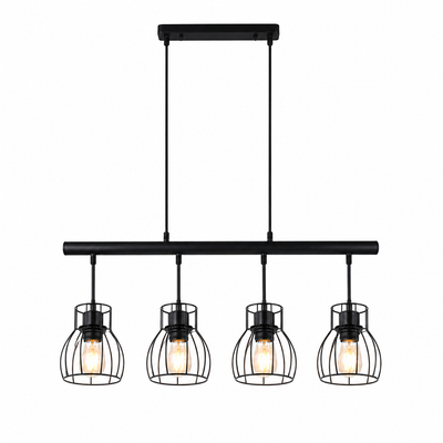 Industrial Black Cage Pendant Light
