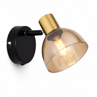 Industrial Black & Copper Adjustable Wall Sconce
