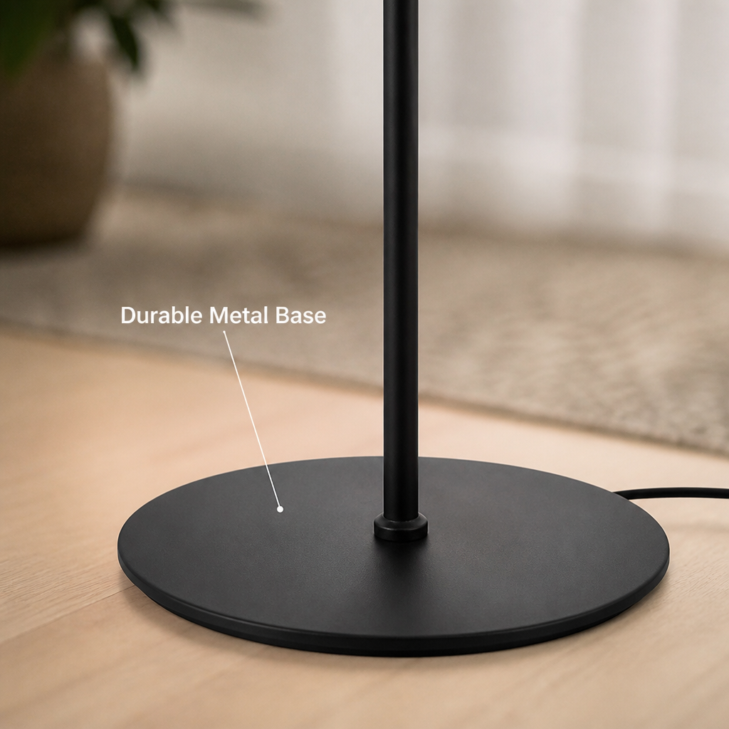 Industrial Black Metal Three-Shade Floor Lamp