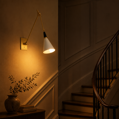 Industrial Copper LED Foldable Arm Wall Sconce
