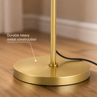 Industrial Gold Glass Floor Lamp