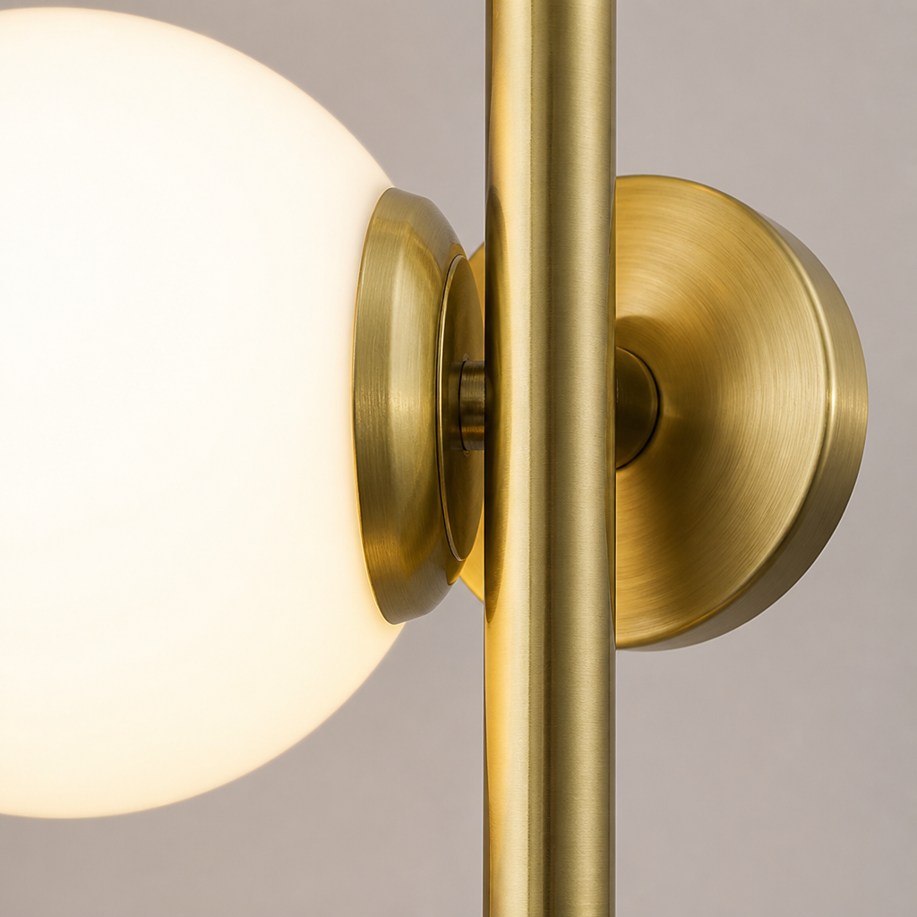 Industrial Gold Glass Floor Lamp