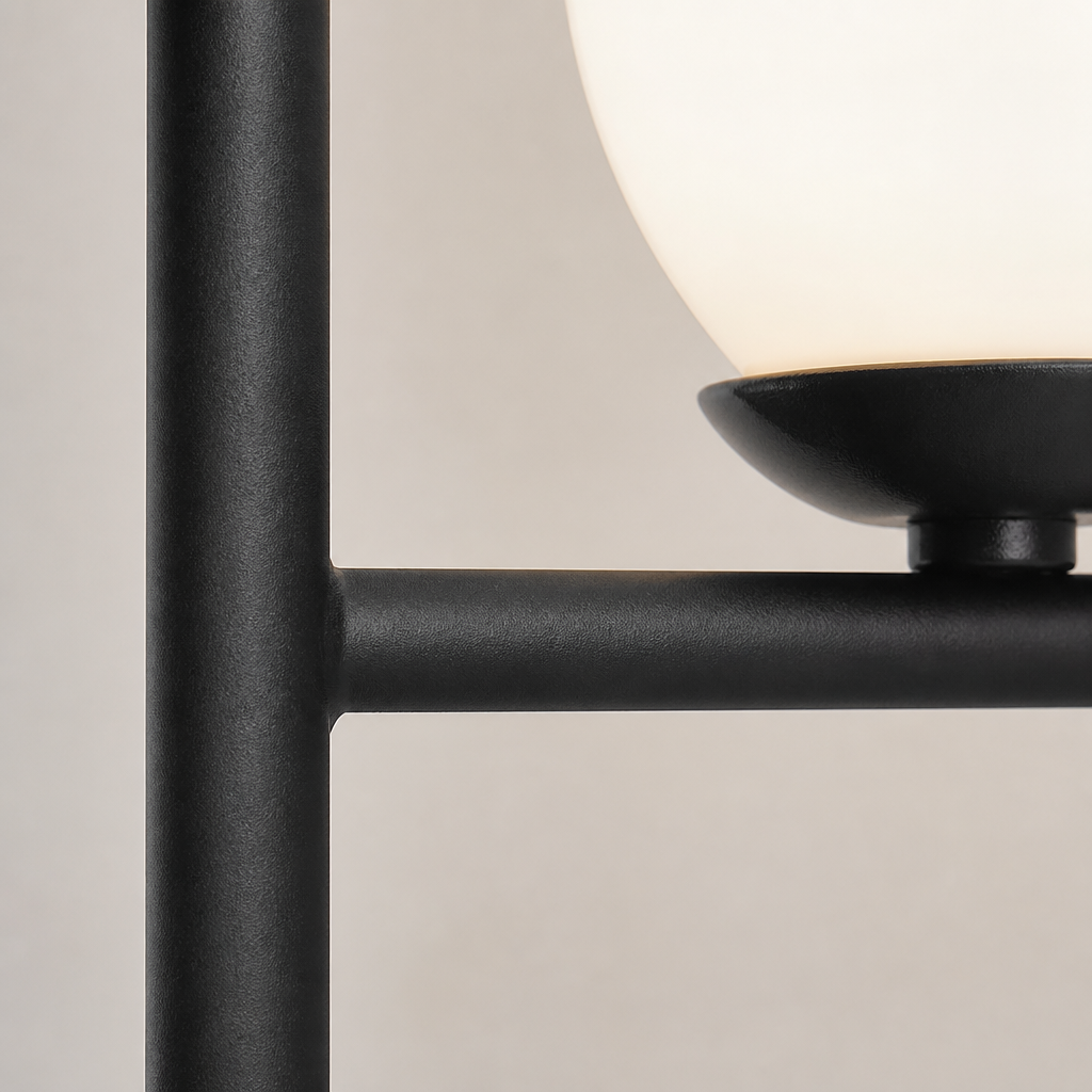 Industrial Matte Black Foot-Switch Floor Lamp