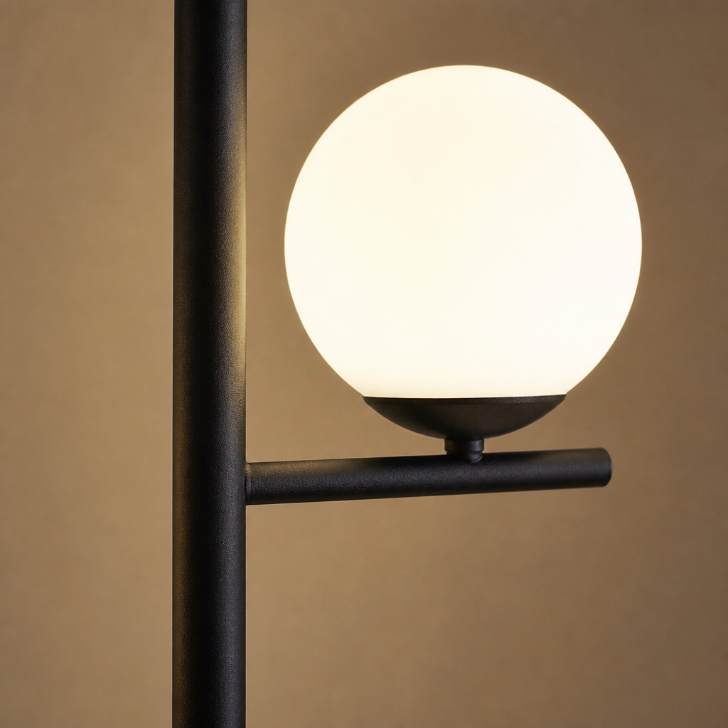 Industrial Matte Black Foot-Switch Floor Lamp