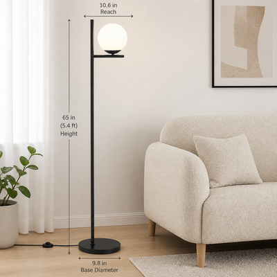 Industrial Matte Black Foot Switch Floor Lamp