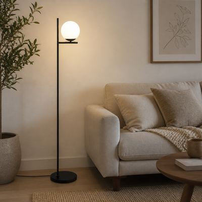 Industrial Matte Black Foot Switch Floor Lamp
