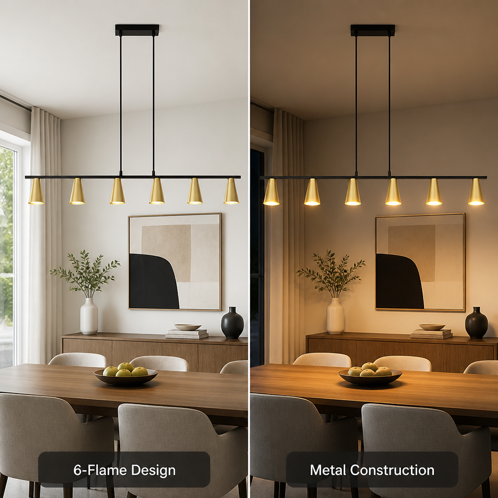 Industrial Metal 6-Light Chandelier