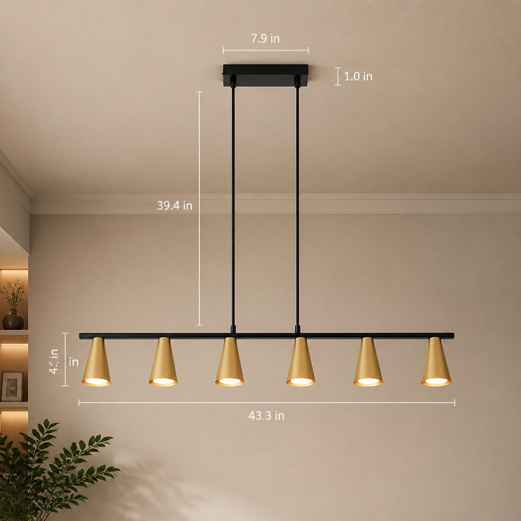 Industrial Metal 6-Light Chandelier