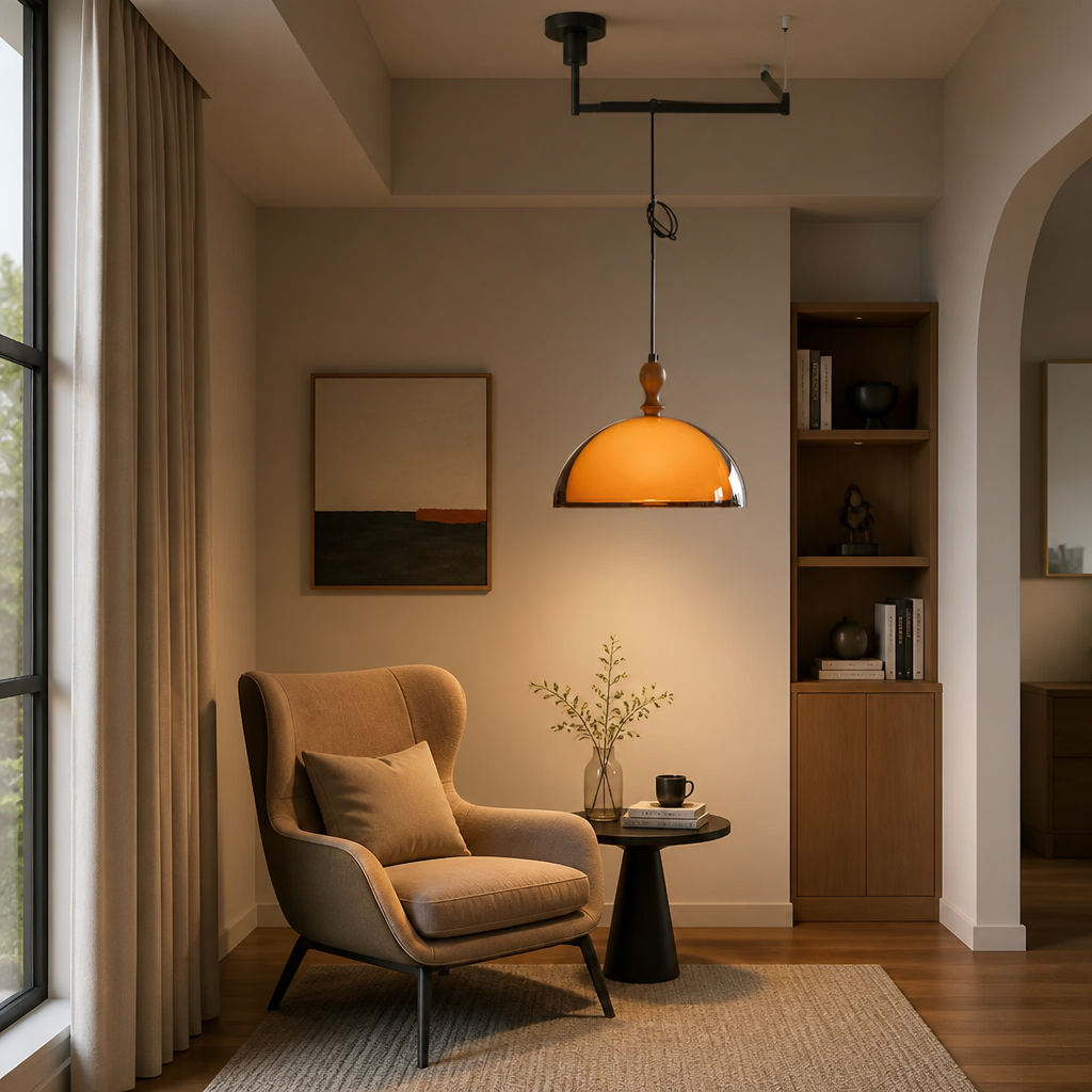 Industrial Metal LED Adjustable Arm Pendant Light
