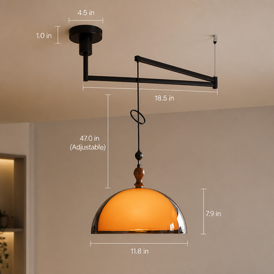 Industrial Metal LED Adjustable Arm Pendant Light