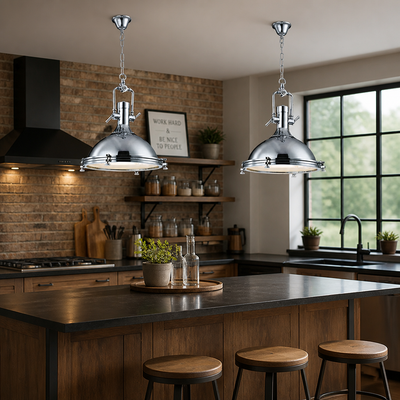 Industrial Metal LED Cage Pendant Light