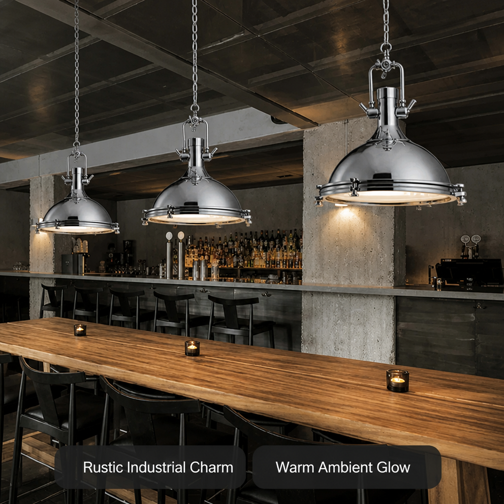 Industrial Metal LED Cage Pendant Light