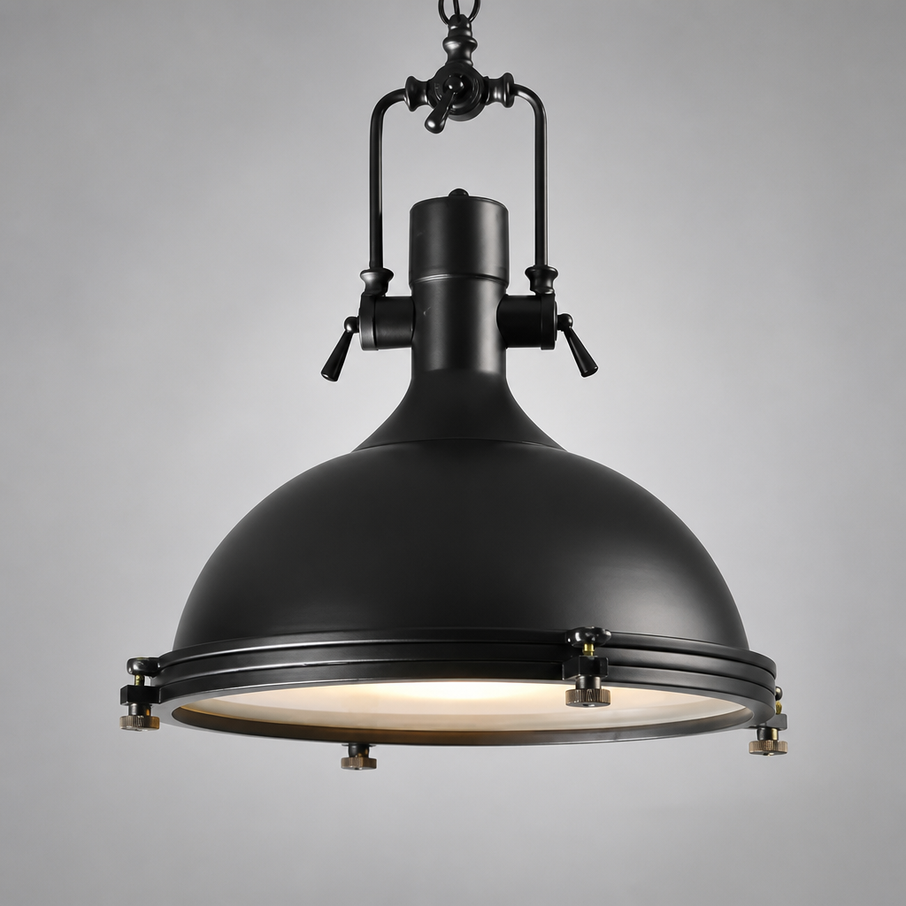 Industrial Metal LED Eye-Safe Pendant Light