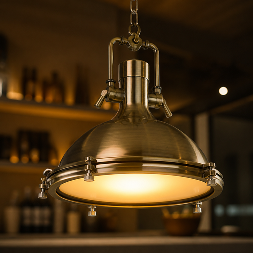 Industrial Metal LED Eye-Safe Pendant Light