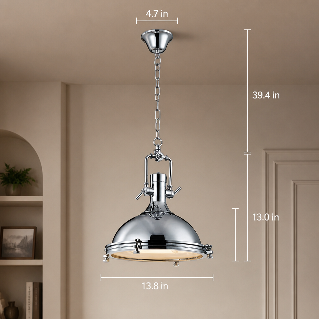 Industrial Metal LED Eye-Safe Pendant Light