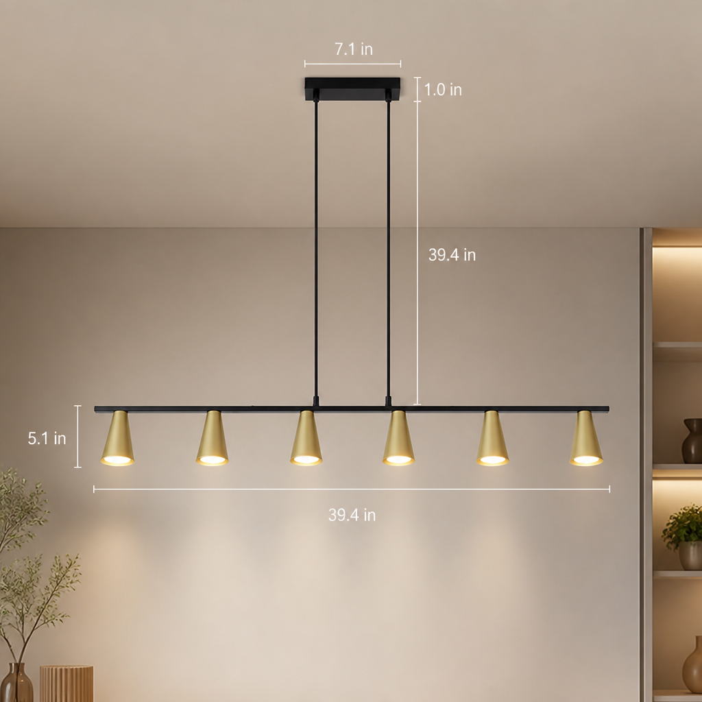 Industrial Metal Linear Pendant Light