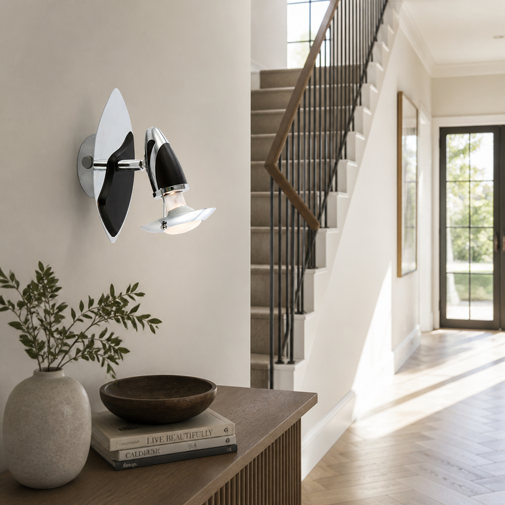 Industrial Silvery Black Swivel Wall Sconce
