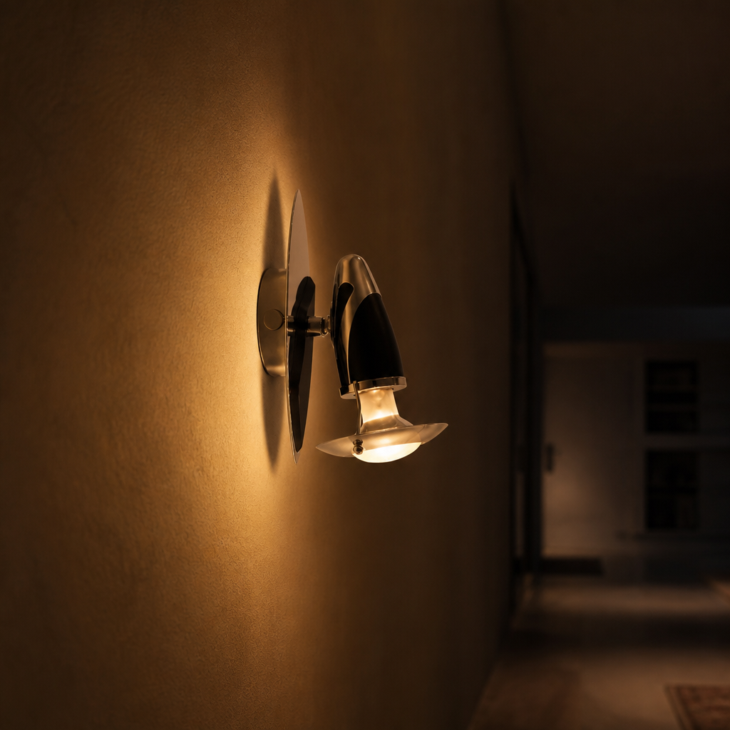Industrial Silvery Black Swivel Wall Sconce