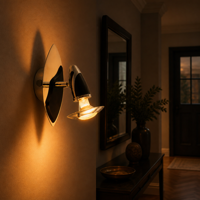 Industrial Silvery Black Swivel Wall Sconce