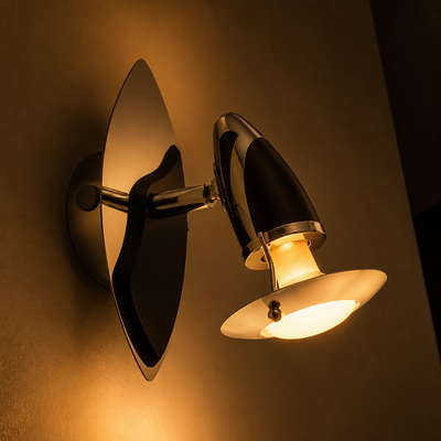 Industrial Silvery Black Swivel Wall Sconce