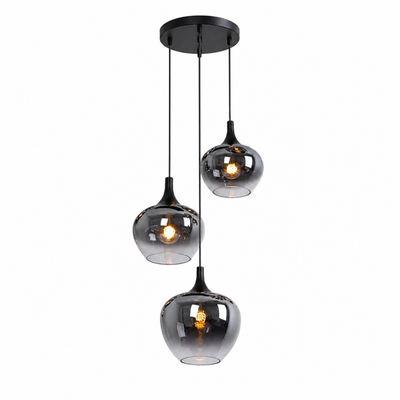 Industrial Smoked Glass Linear Pendant Light
