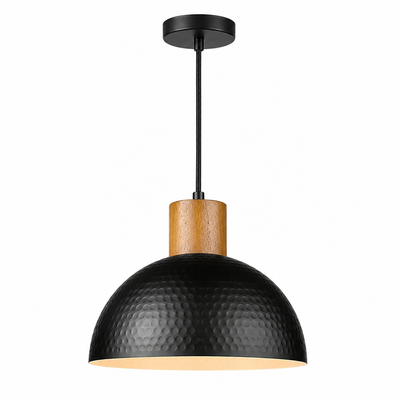 Industrial Wrought Iron Dome Pendant Light
