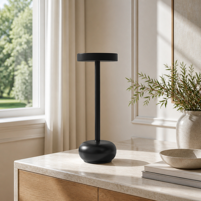 Industrial Wrought Iron LED I-Beam Table Lamp