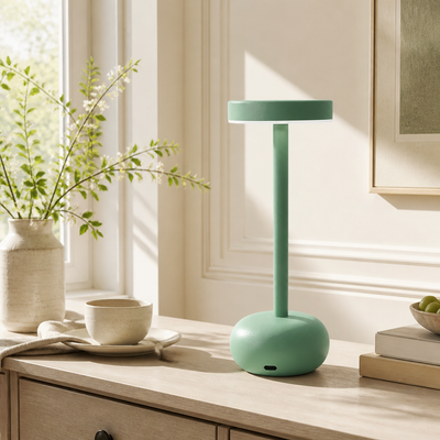 Industrial Wrought Iron LED I-Beam Table Lamp