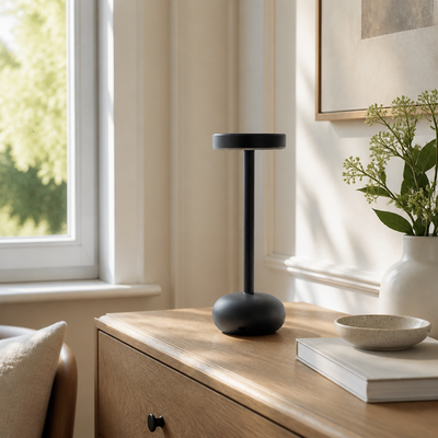 Industrial Wrought Iron LED I-Beam Table Lamp