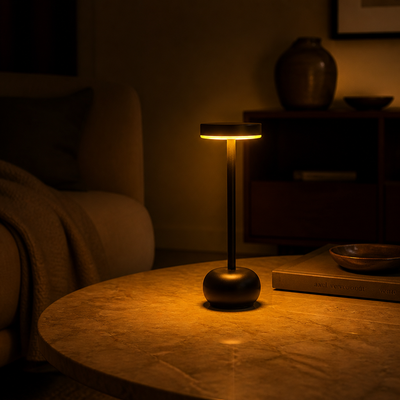 Industrial Wrought Iron LED I-Beam Table Lamp