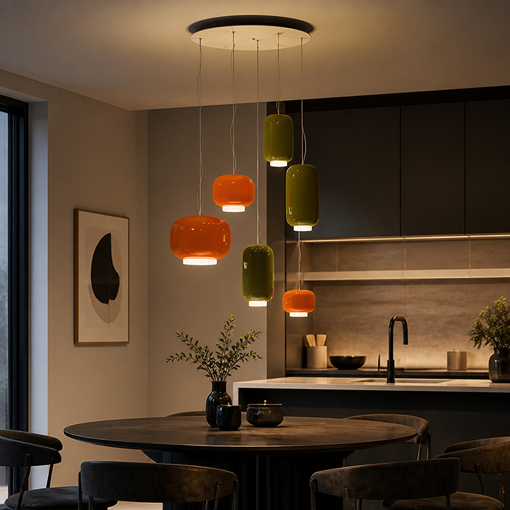 Italian Glass LED Color-Adjustable Pendant Light