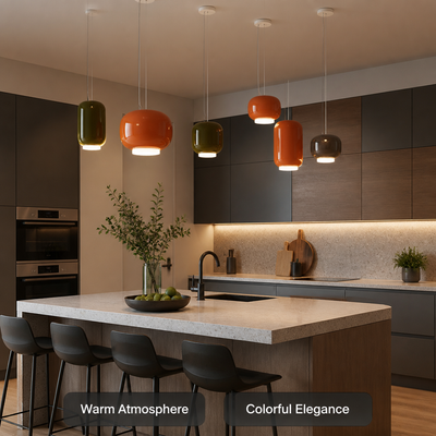 Italian Glass LED Color-Adjustable Pendant Light
