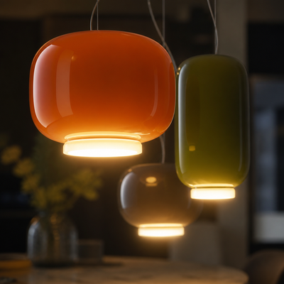 Italian Glass LED Color-Adjustable Pendant Light