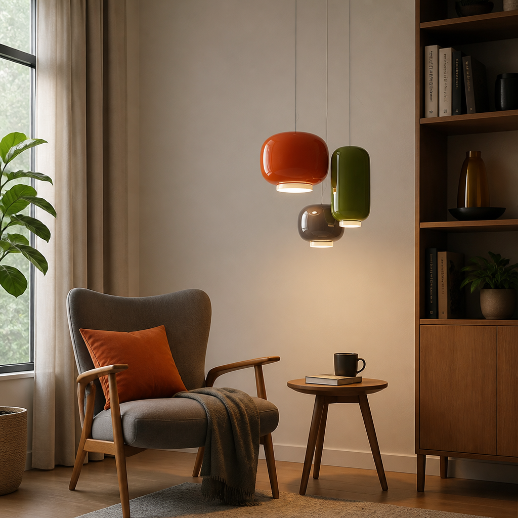 Italian Glass LED Color-Adjustable Pendant Light