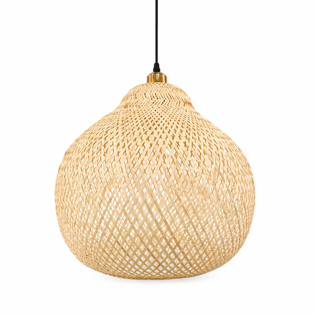 Japandi Bamboo Woven Pendant Light