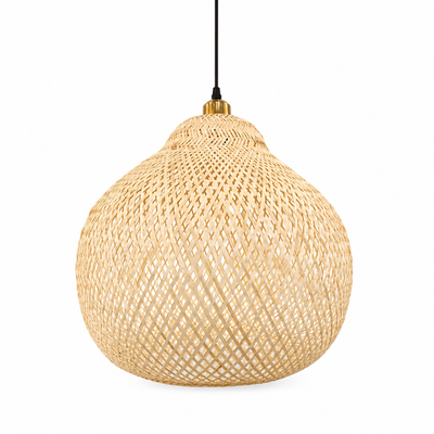 Japandi Bamboo Woven Pendant Light