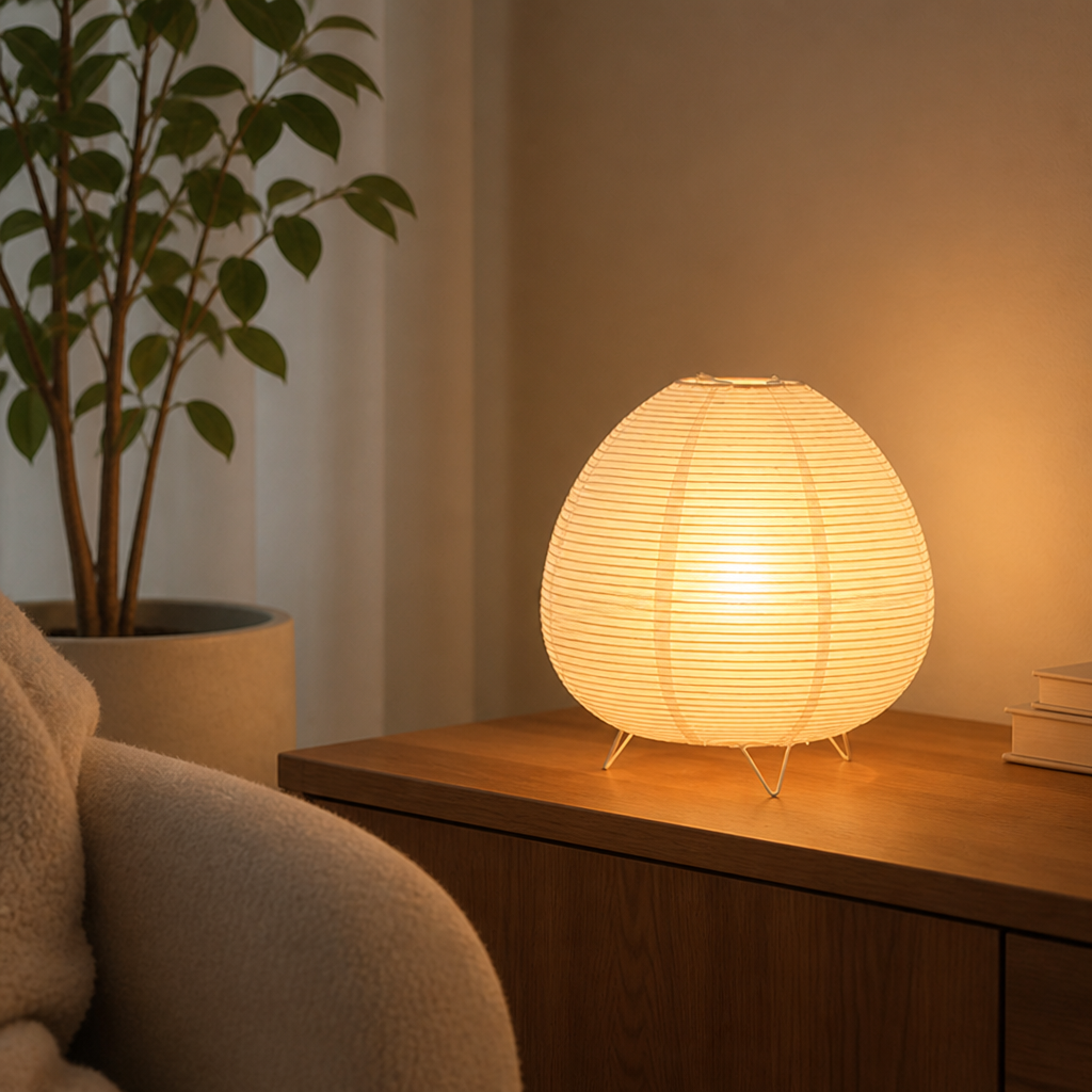 Japandi Rice Paper LED Table Lamp