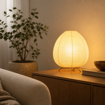 Japandi Rice Paper LED Table Lamp