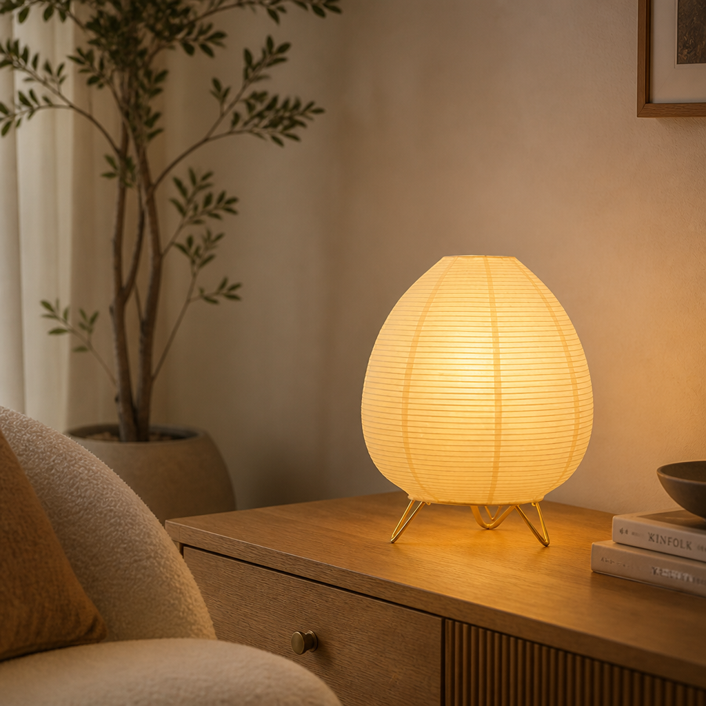 Japandi Rice Paper LED Table Lamp