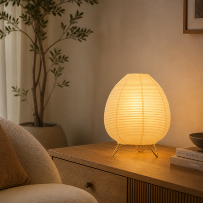 Japandi Rice Paper LED Table Lamp