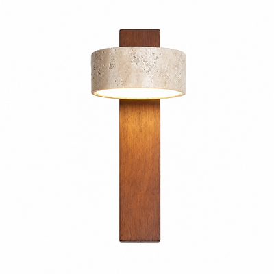 Japandi Travertine LED Rotating Wall Sconce