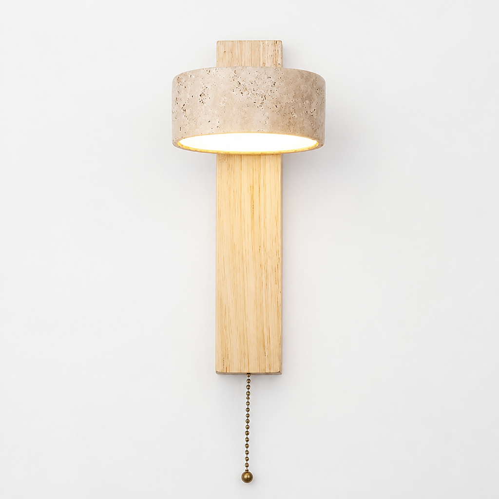 Japandi Travertine LED Rotating Wall Sconce