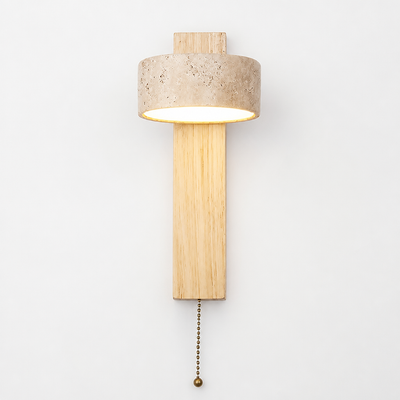 Japandi Travertine LED Rotating Wall Sconce