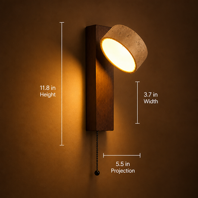 Japandi Travertine LED Rotating Wall Sconce
