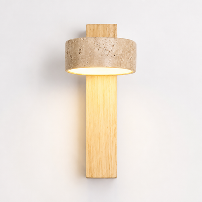 Japandi Travertine LED Rotating Wall Sconce